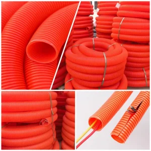 HDPE Carbon Spiral Corrugated Flexible Plastic Conduit Pipe with Welding for Underground Drainage Sewage and Cable Protection