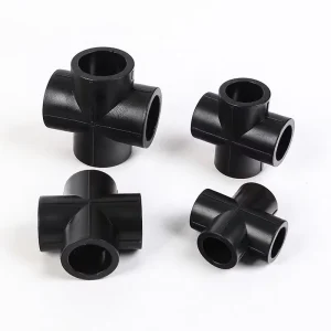 HDPE Cross Pipe Fitting PE100 4 Way Butt Fusion Connector SDR11 PN16 Bulk DN50 DN315