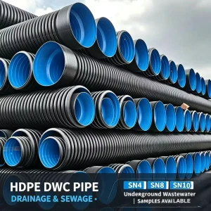 HDPE Double Wall Corrugated DWC Pipe SN4 SN8 SN16 Underground Drainage Sewage Pipe DN110 DN800 Anti Corrosion