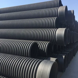 HDPE Double Wall Corrugated Drainage Pipe SN4 SN8 DN300 DN1200 Sewer Culvert Municipal Underground System