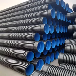 HDPE Double Wall Corrugated PE Pipe for Municipal Sewer System SN8 Rain Sewer Polyethylene Pipe