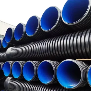 HDPE Double Wall Corrugated Pipe DN110mm 160mm 200mm Flexible HDPE Sewage Pipe for Municipal Engineering