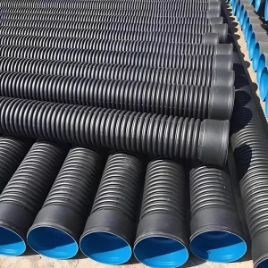 HDPE Double Wall Corrugated Pipe DN630 SN8 6 Inches 300 500 800 1000 mm Large Diameter Drainage HDPE Double Wall Corrugated Pipe