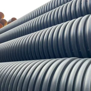 HDPE Double Wall Corrugated Pipe High Pressure Flexible Conduit for Electrical Wiring 50 160mm Diameter Customizable Length