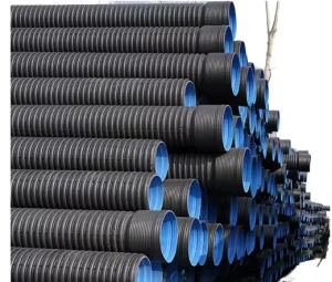 HDPE Double Wall Corrugated Pipes PE TUBES for Underground Drainage for Agriculture and Industry 200mm Sn8 Round PLASTIC PIPES