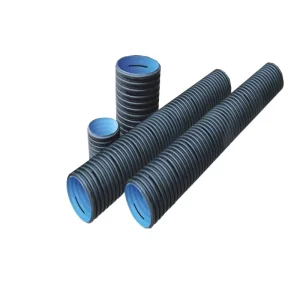 HDPE Double wall Carbon fiber Corrugated Pipe Large diameter Conduit Municipal Sewage Water Supply Pipe 300 mm Made Mainland