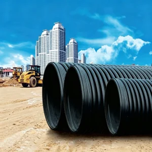 HDPE High Density Polyethylene Double Wall Corrugated Reinforced Drain Pipe High Compressive Strength Large Diameter Underground