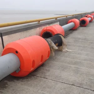 HDPE Marine Dredging Pipe Floats Piston Part Foam Filled 220kg Buoyancy 800mm Length 700mm Outer Diameter