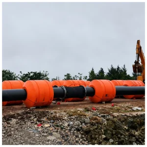 HDPE Material Floating Boom Orange Hose Pipe Buoy Marine Barrier UV Resistant Dredging Application Transporting Pipeline Floater