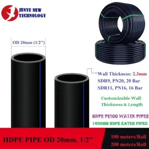 HDPE Pipe 1 2 Inch 20mm Water Supply Pipe HDPE 20mm Water Transport Pipe HDPE 1 2” Agricultural Irrigation Pipe 100 200m Roll