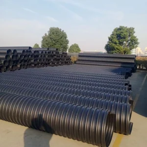 HDPE Plastic Culvert Pipe For Underground Drainage Double Wall Corrugated With Smooth Interior 12 18 30 Inches