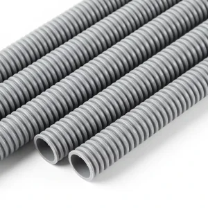 HDPE Plastic Flexible Conduit Grey Electrical Pipe UV Resistant Electrical Corrugated Conduit