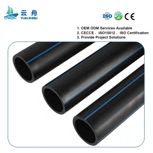 HDPE Plastic Water Pipe Lightweight Non toxic 75mm Polyethylene PE100 HDPE Pipe for Municipal Road Building Project
