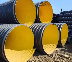 HDPE Steel Belt Corrugated Pipe For Municipal Drainage High Strength Sewer Pipe For Underground Sewage System