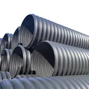 HDPE Steel Belt Double Wall Corrugated Drainage Sewage Pipe 400mm for Rainwater Wastewater Separation 6m Length
