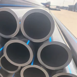 HDPE Water Pipe Blue Stripes Black Plastic Polyethylene Pipe Pipe PE100 PE 80