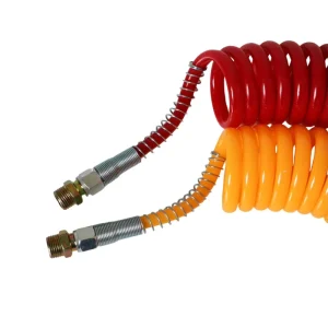 HJYAJZT Brand Flexible Spiral Air Brake Line Hose Kit Red Yellow PP PA Brake Pneumatic Pipe with Connector for Trailer