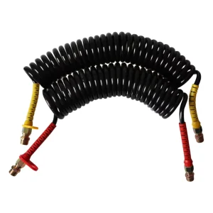 HJYAJZT Brand Heat Resistance Flexible Spiral PU PA Air Brake Hose Coiled Tube Assembly Truck Semi Trailer Pneumatic Air Hose