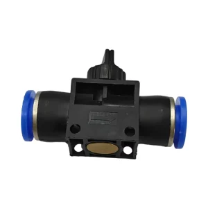 HVFF Series Pneumatic Hand Valve 2 Way Air Flow Control Quick Connect Fitting Push to Connect Tube Shut off Valve