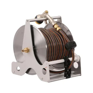 Hand Crank Durable Heavy Duty Manual Pivoting Retractable Wall Mountable 50m 20m Stainless Steel Metal High-pressure Hose Reel