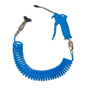 Heavy Duty Air Blow Gun Kit Durable PU Recoil Hose 1/4″ NPT Connector Industrial Pneumatic Cleaning Drying Tool