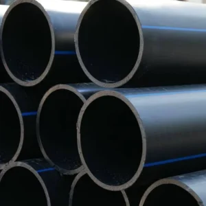 High Density Polyethylene HDPE PE Flexible High Pressure Durable PE100 Grade Plastic Pipe DN16 DN1600 Black Blue Stripes Water