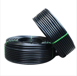 High Density Polyethylene Pipe Diameter Rolled Pipe 4 Inch HDPE Coil Rubber Hose PE Irrigation Black Pipe With Blue Stripe