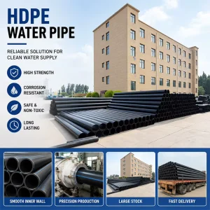 High Efficiency Customization Large Diameter Black HDPE Plastic Pipe High Pressure for Water Supply