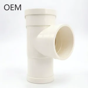 High Flow PVC U Reducing Sanitary Tee Drainage Pipe Fittings Durable Plastic Connector For Building Sewage System