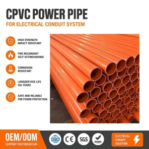 High Impact CPVC Power Pipe Electrical Conduit for Underground Cable Duct Power Transmission Project