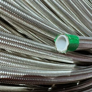 High Performance Stainless Steel Braided PTFE Nylon Oil Cooler Hose for Auto Motorcycle Fuel System High Pressure Cutting