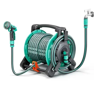 High Pressure Car Wash Water Hose Reel 400 PSI Heavy Duty Hose Cart for Auto Detailing Shop
