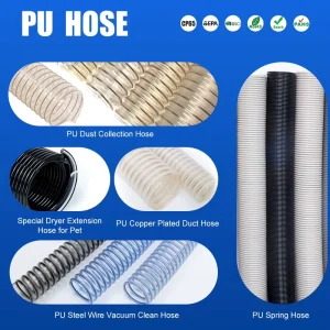High Pressure Durable Flexible PU Hose Light Weight Customizable for Industrial Ventilation (ISO9001 Certified)