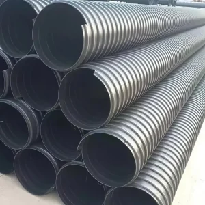 High Pressure Flexible Double Wall HDPE Corrugated Pipe SN8 Steel Strip Reinforced For Drainage