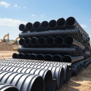 High Pressure HDPE Large Diameter Sewer Drainage Pipe Double Wall Spiral Corrugated Eco Friendly Black Plastic Tubes
