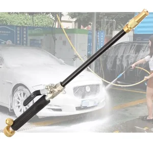High Pressure Water Jet Power Washer Gun with 3 Hose Nozzles Blue+Black 46cm for Cleaning Garden and Car Washing