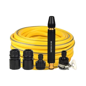 High Pressure Yellow Car Washing Cleaning PVC Water Hose Gardening Water Hose Pipe With Garden Hose Nozzle