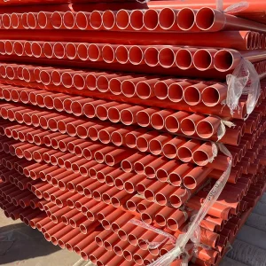 High Quality Cpvc Electric Power Pipes Smooth Surface Pvc Orange Plastic Cable Pipes
