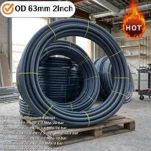 High Quality High Pressure Flexible Durable HDPE 63mm Eco-Friendly Anti-Corrosion Water Supply Drainage Irrigation Delivery Pipe