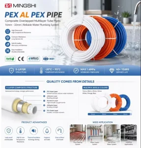 High Quality PE RT AL PE RT PEX 5 Layer Multilayer Pipe for Potable Water and Floor Heating