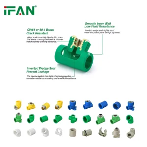 High Quality Plastic PPR Pipe Fitting Plumbing Equal Water Tube Connector PPR Joint Green Elbow Thread PPR Fittings