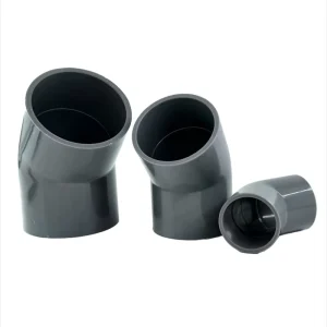 High Quality UPVC PVC Pipe Fitting ANSI DIN JIS Standard PVC 45 DEG Elbow Size 2 Inch Pipe Fitting Smooth Surface