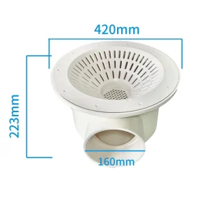 High Quality White PVC Horn Shape 160mm Outlet Sewage Drain Filter Recyclable Fish Farming Aquaponics Equipment Tilapia Pond