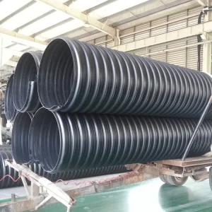 High Rigidity SN10 SN12.5 HDPE Steel Belt Reinforced Corrugated Tube DN630 DN900 DN1800 PE Steel Plastic Composite Sewer Pipe