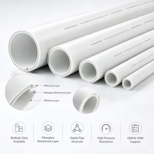 High Strength 3 Layer Fiber Reinforced Polypropylene Random Copolymer for Engineering PPR Glass Fiber Pipe