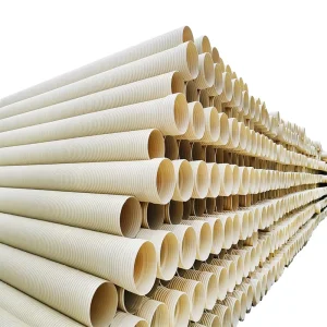 High Strength PVC Double Wall Corrugated Tube Smooth Inner Wall Sewer Pipe for Underground Drainage Works