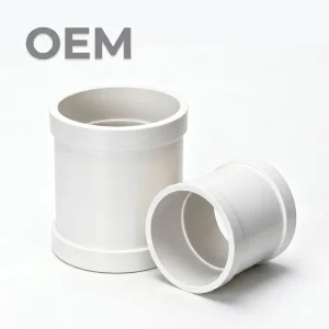 High Strength PVC U Socket Coupling Drainage Fittings White Plastic Pipe Connector For Residential Sewage System