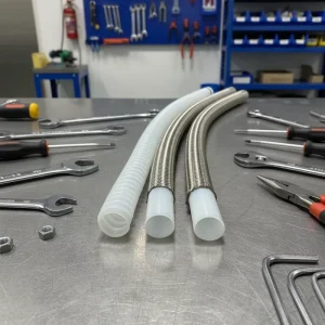High Temperature Resistant (-54~+204) Stainless Steel Braided Flexible PTFE Hose Fuel System ISO 9001 Certified Cutting Moulding