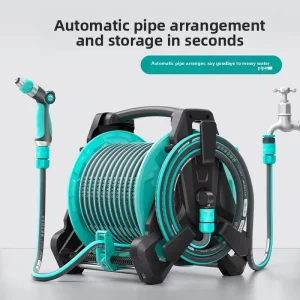 High-pressure Metal Engineering Plastics Automatic Drainage Water Gun with Soft Hose for Car Washing and Garden Irrigation