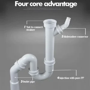 High quality plastic white bathroom sink drain pipe